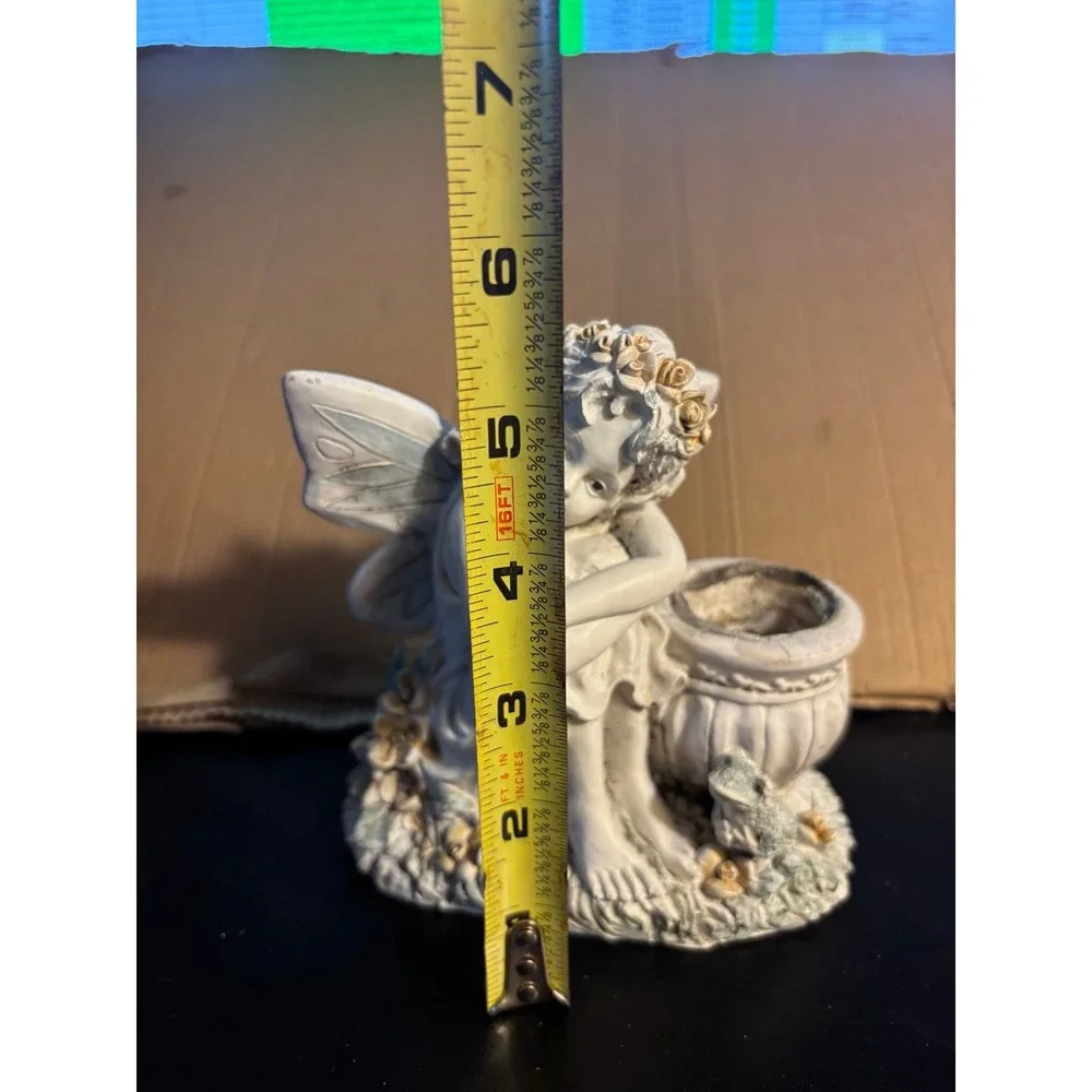 Beautiful & Unique Fairy And Frog Candle Holder Figurine Excellent Condition